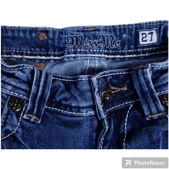 Miss Me Jeans Women's Capri Jeans Size 27 Low Rise Studded Pockets JW5416P2 - Picture 3 of 7